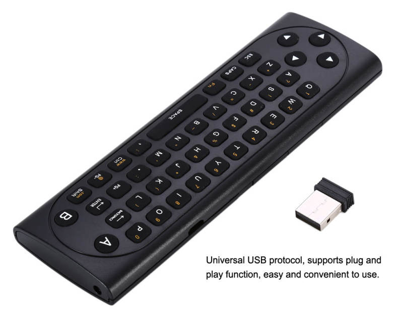 TZ MX9 - M 2.4Ghz Wireless Mini Rechargeable Keyboard Air Mouse Remote Control with IR Learning Mode For PC TV