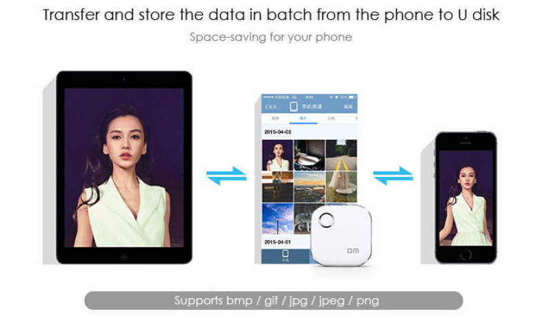DM S3 WFD015 64GB Wireless WiFi Phone U Disk Expansion for iPhone iPad iOS / Android with LED Indicator Light