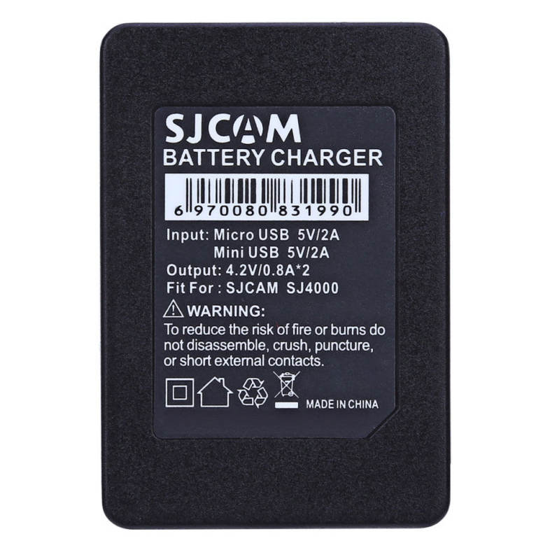 Original SJCAM CD-DX06 Dual Slot Battery Charger for SJ4000 / SJ4000 WiFi / SJ5000 / SJ5000 WiFi / SJ5000 Plus / M10 / M10 WiFi / M10 Plus Action Camera