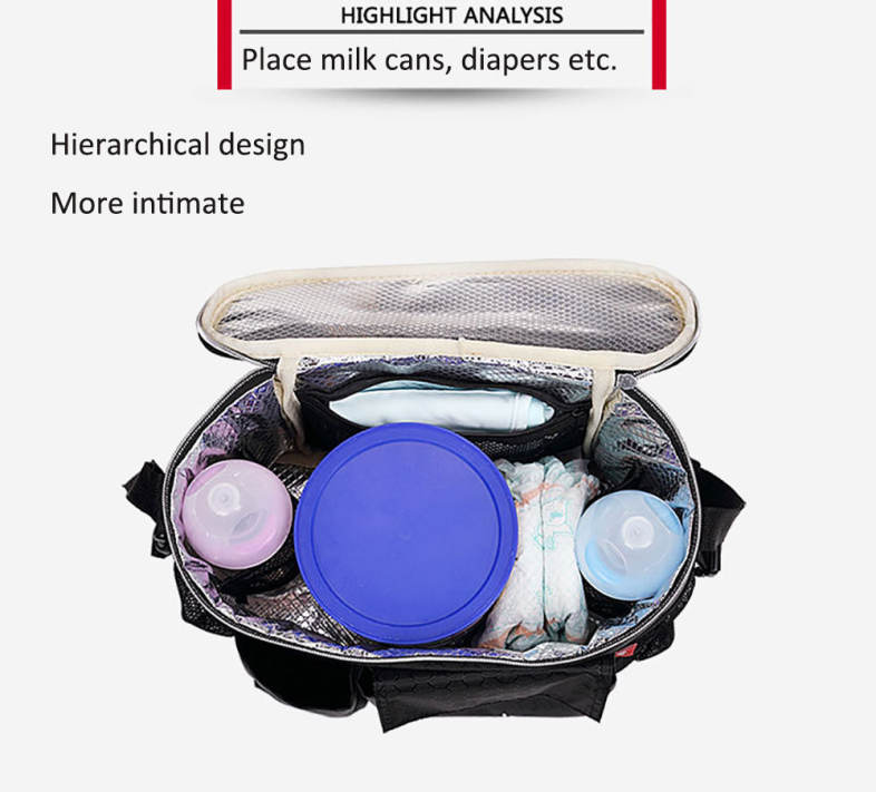 Insular Solid Color Heat Preservation Waterproof Babies Diaper Bag for Stroller
