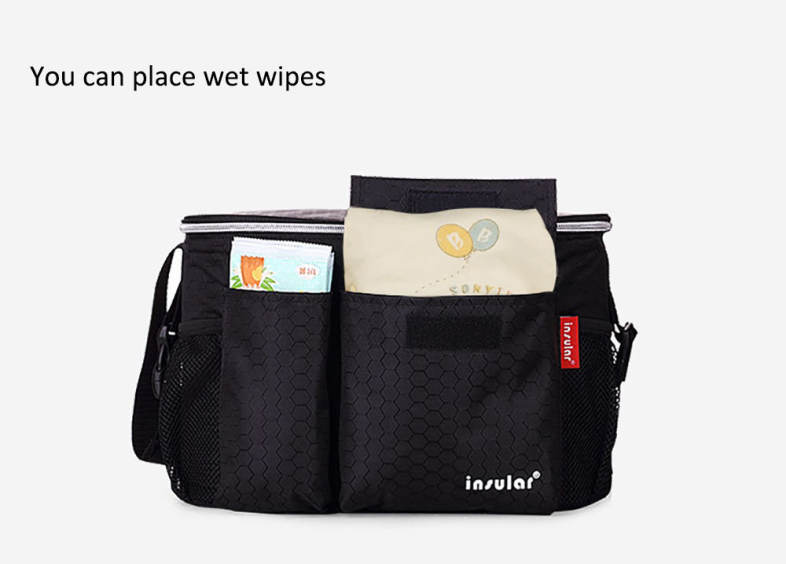 Insular Solid Color Heat Preservation Waterproof Babies Diaper Bag for Stroller