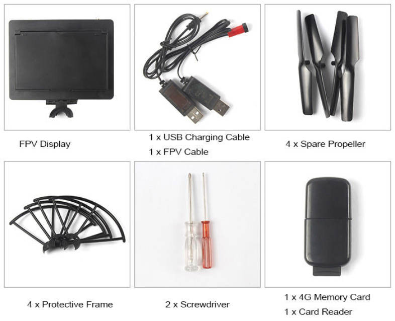 JXD 510G 5.8G FPV 2.0MP Camera 2.4GHz 4CH 6 Axis Gyro RC Quadcopter Barometer Set Height