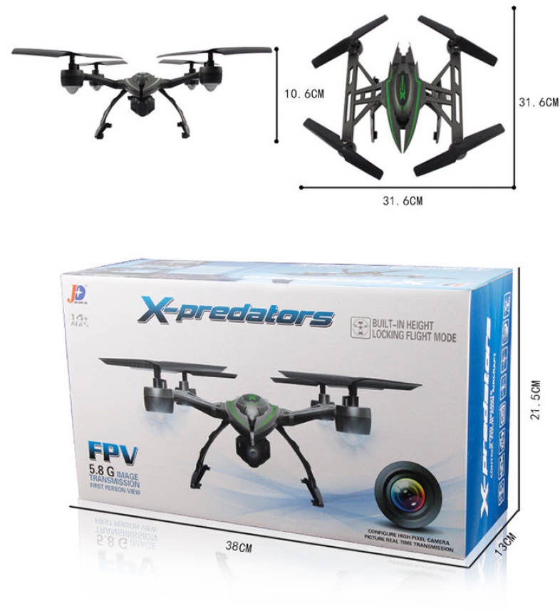 JXD 510G 5.8G FPV 2.0MP Camera 2.4GHz 4CH 6 Axis Gyro RC Quadcopter Barometer Set Height