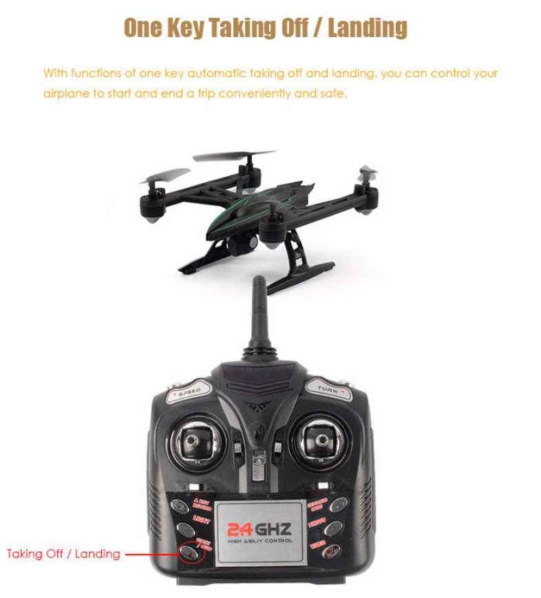 JXD 510G 5.8G FPV 2.0MP Camera 2.4GHz 4CH 6 Axis Gyro RC Quadcopter Barometer Set Height