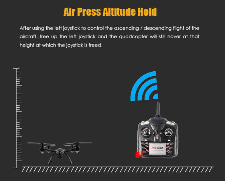 JXD 510G 5.8G FPV 2.0MP Camera 2.4GHz 4CH 6 Axis Gyro RC Quadcopter Barometer Set Height