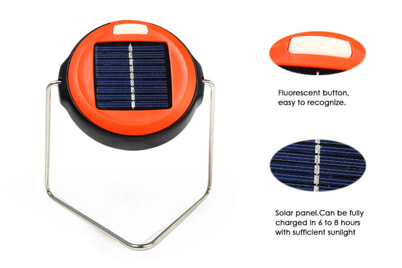 LED Solar Powered Lamp Camp Night Flashlights with Hand Crank