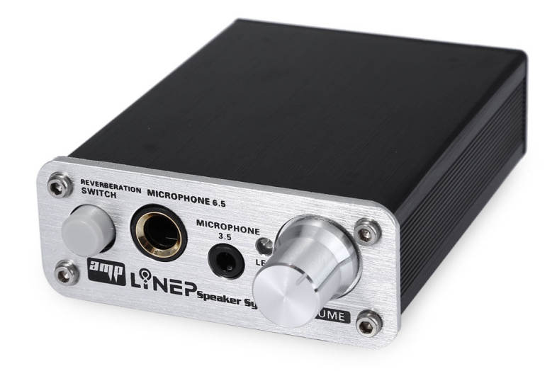 A907 Ultra Compact 2 Channel PC Microphone Sound Amplifier with 3.5mm / 6.5mm Audio Slot