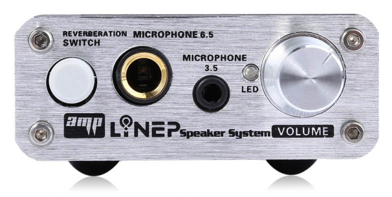 A907 Ultra Compact 2 Channel PC Microphone Sound Amplifier with 3.5mm / 6.5mm Audio Slot