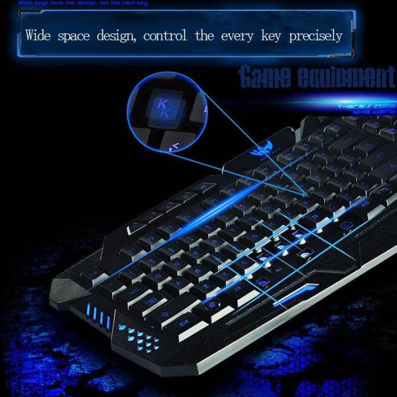 M - 200 Bilingual Russian / English Three Adjustable Backlight Colors USB Wired Gaming Keyboard