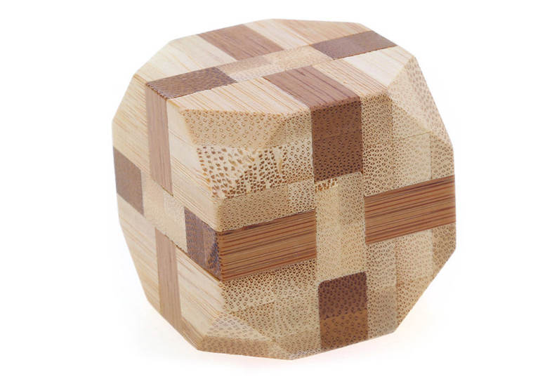 3D Interlocking Wooden Tetrakaidecahedron Burr Puzzle IQ Brain Teaser Intelligence Game Toy