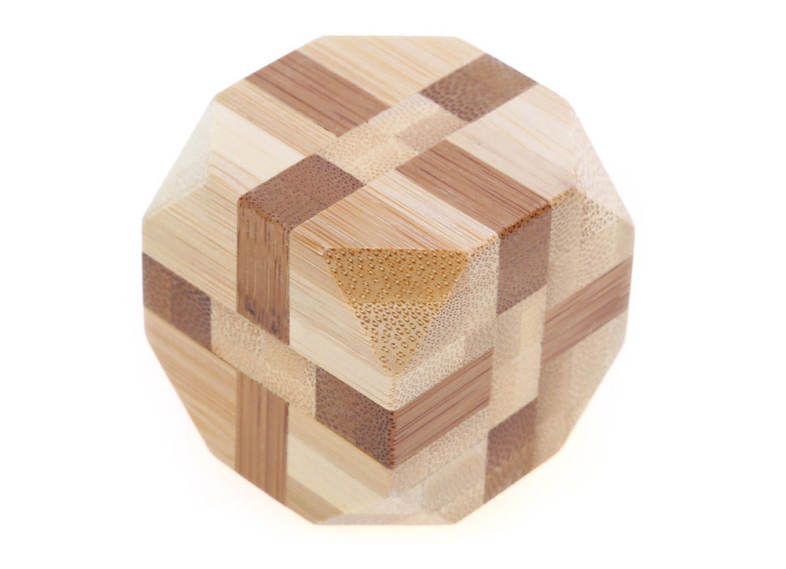 3D Interlocking Wooden Tetrakaidecahedron Burr Puzzle IQ Brain Teaser Intelligence Game Toy