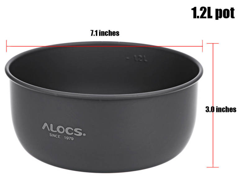 ALOCS CW - C05 Portable 2 - 4 Person 10pcs Kitchenware Set Alcohol Stove for Outdoor Hiking Camping Picnic