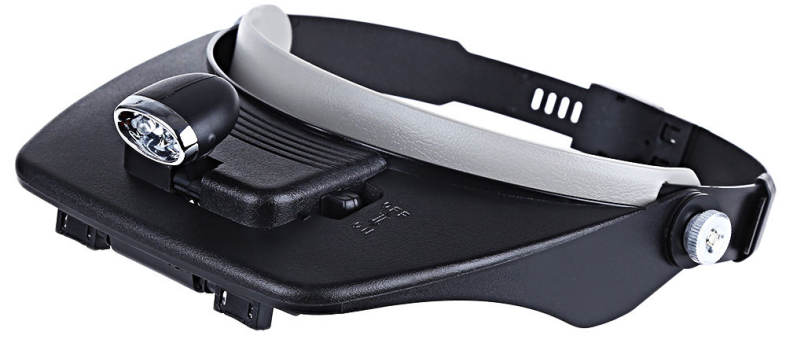 Head-worn Lighted Magnifier with LED Lamp 3D Lens