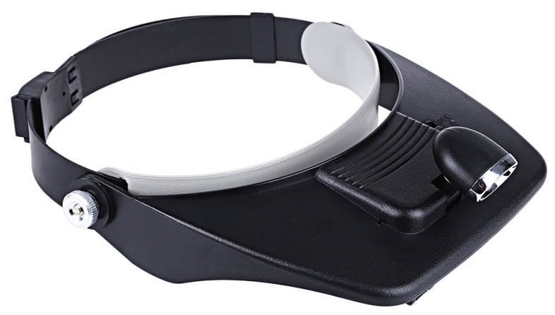 Head-worn Lighted Magnifier with LED Lamp 3D Lens