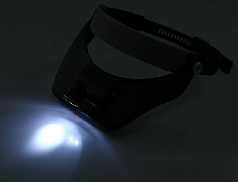 Head-worn Lighted Magnifier with LED Lamp 3D Lens