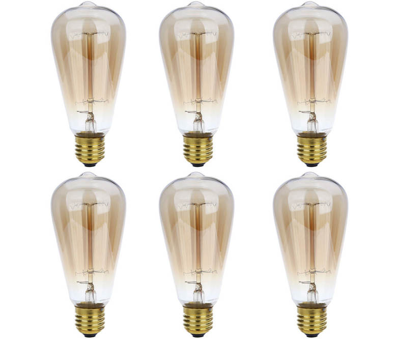 Lightme 6pcs ST64 230V 40W E27 110 - 120LM 19AK Retro Edison Bulb Tungsten Filament Light Bulb