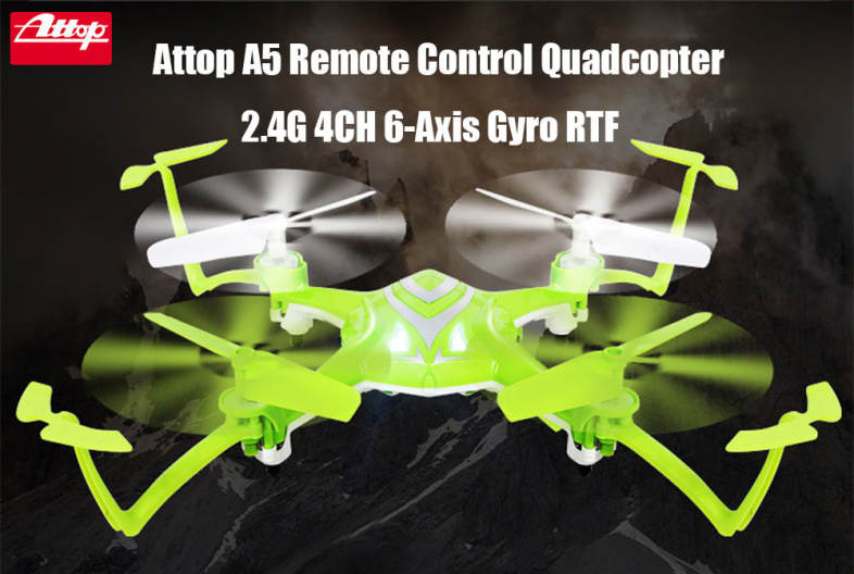 Attop A5 2.4G 4CH 6-Axis Gyro RTF Remote Control Quadcopter 180 / 360 Degree Flips Drone Toy