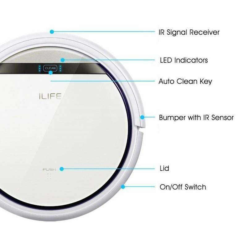 ILIFE V5 Vacuum Cleaning Robot LCD Touch Remote Control Aspirador