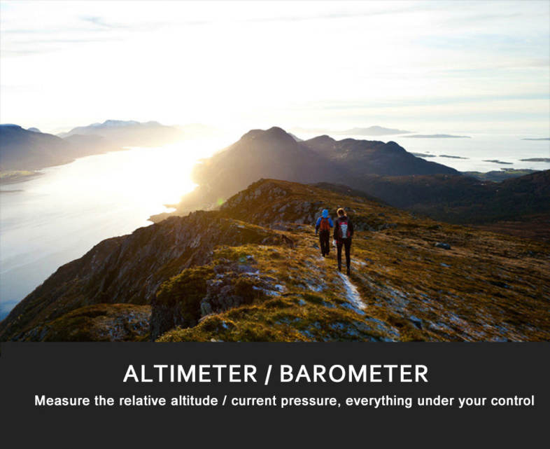 SUNROAD FR720 Multifunctional Fishing Digital Barometer Men Watch Altimeter 50M Water Resistance Sports Wristwatch