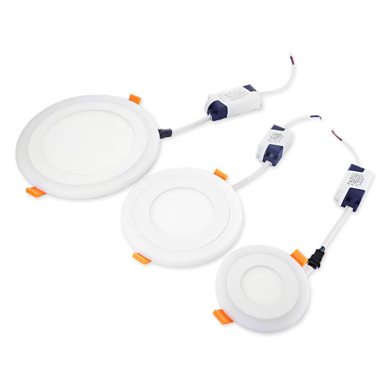 Round LED Blue White Panel Light Indoor Recessed Ceiling Lamp