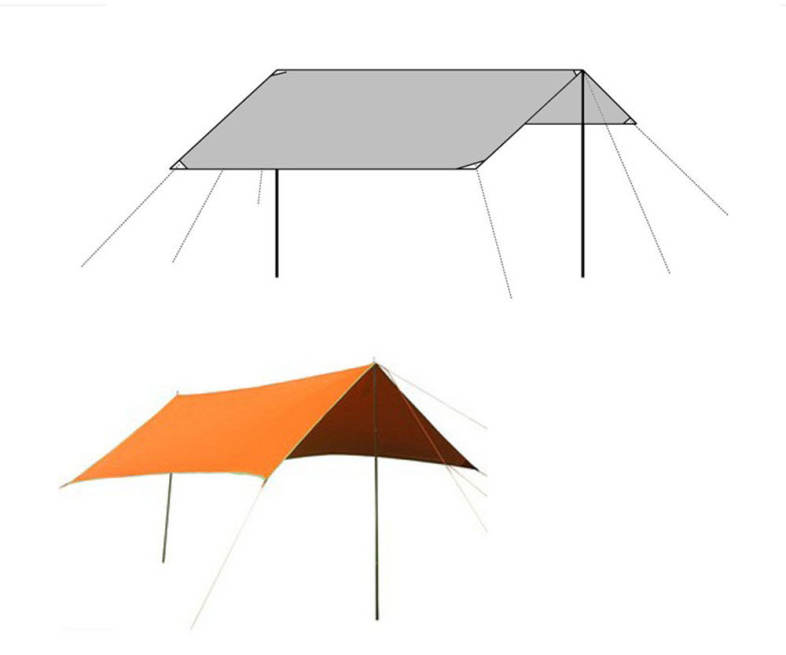 215cm x 150cm Outdoor Rainproof Awning Tent Atrium Travel Camping Accessory Yard Shelter Garden Shade