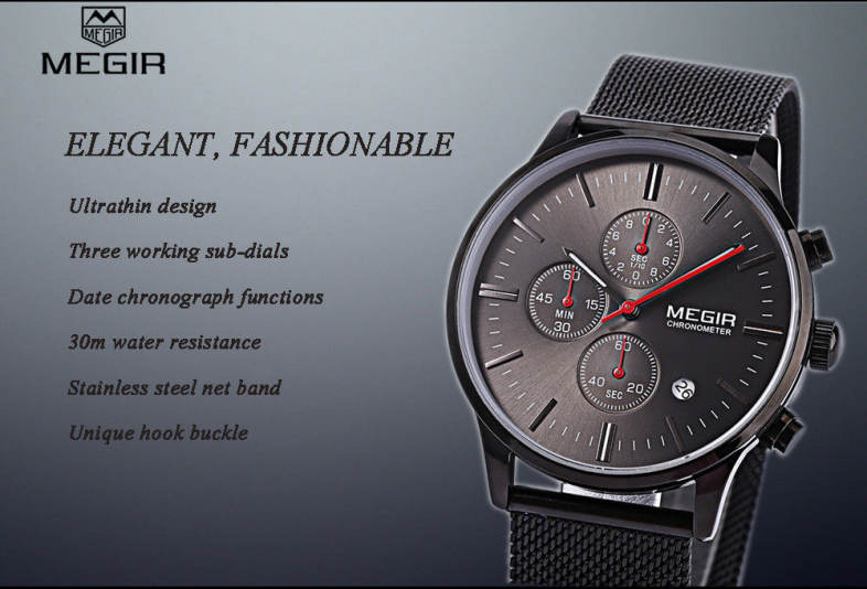 MEGIR M2011 Men Fashion Quartz Watch Luminous Pointer Calendar Chronograph Wristwatch MEGIR M2011 Men Fashion Quartz Watch Luminous Pointer Calendar Chronograph Wristwatch