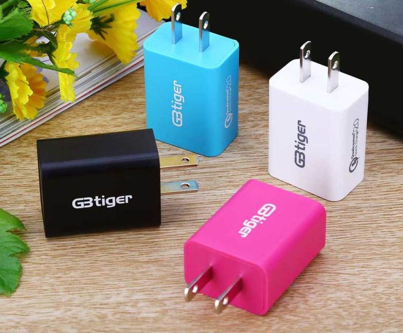 GBTIGER Qualcomm Certificated QC 2.0 Single USB Travel Charging Adapter with USB Cable