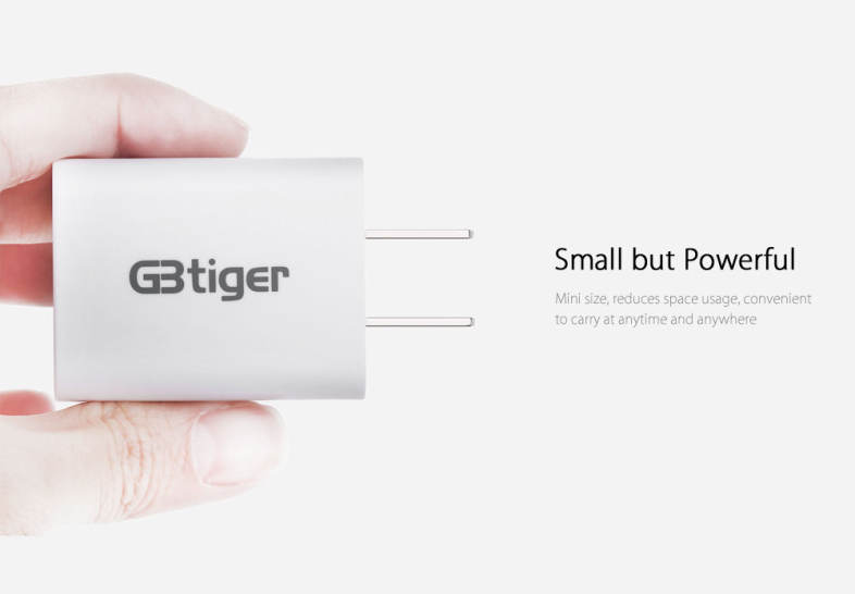 GBTIGER Qualcomm Certificated QC 2.0 Single USB Travel Charging Adapter with USB Cable