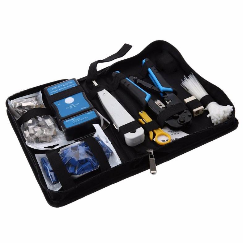 9 in 1 Network Computer Maintenance Repair Kit 568 Network Pliers / Cable Tester / Wire Cutter Tool Set