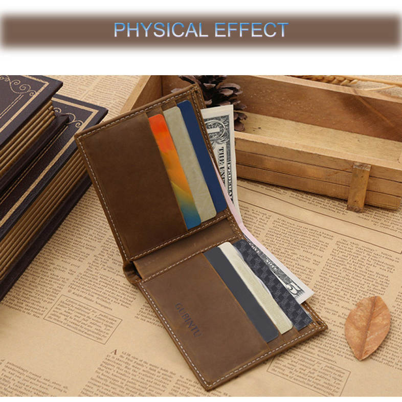 GUBINTU Men Thread Solid Color Letter Leather Open Horizontal Soft Wallet GUBINTU Men Thread Solid Color Letter Leather Open Horizontal Soft Wallet