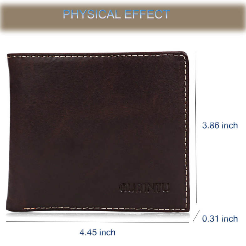 GUBINTU Men Thread Solid Color Letter Leather Open Horizontal Soft Wallet GUBINTU Men Thread Solid Color Letter Leather Open Horizontal Soft Wallet