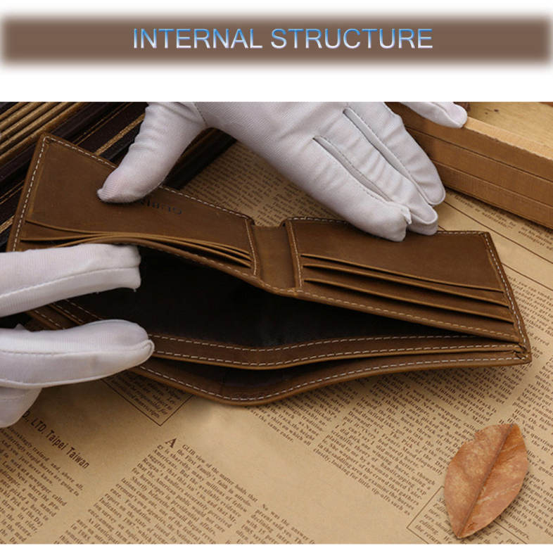 GUBINTU Men Thread Solid Color Letter Leather Open Horizontal Soft Wallet GUBINTU Men Thread Solid Color Letter Leather Open Horizontal Soft Wallet