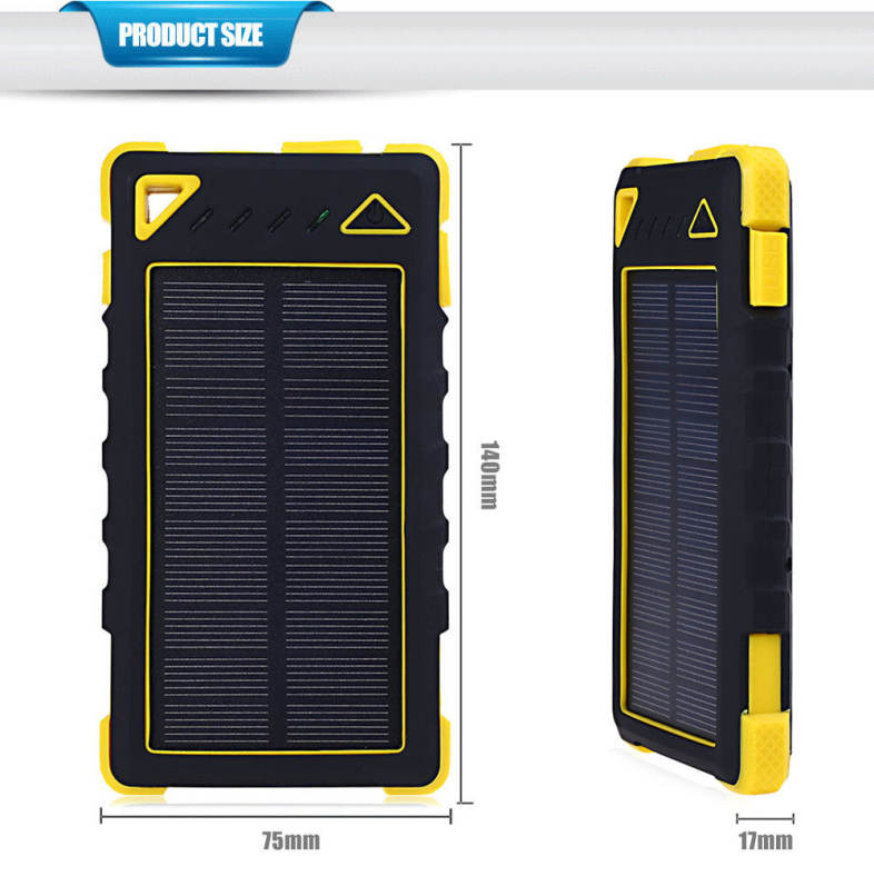 CHARMPIE S80 Solar Battery Charger Waterproof 8000mAh Dual USB Port Power Bank