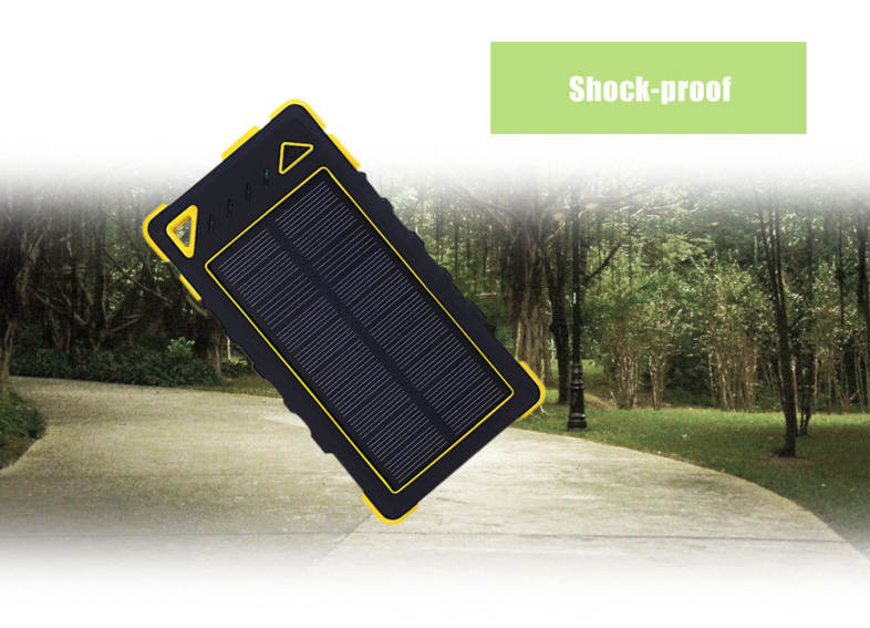 CHARMPIE S80 Solar Battery Charger Waterproof 8000mAh Dual USB Port Power Bank