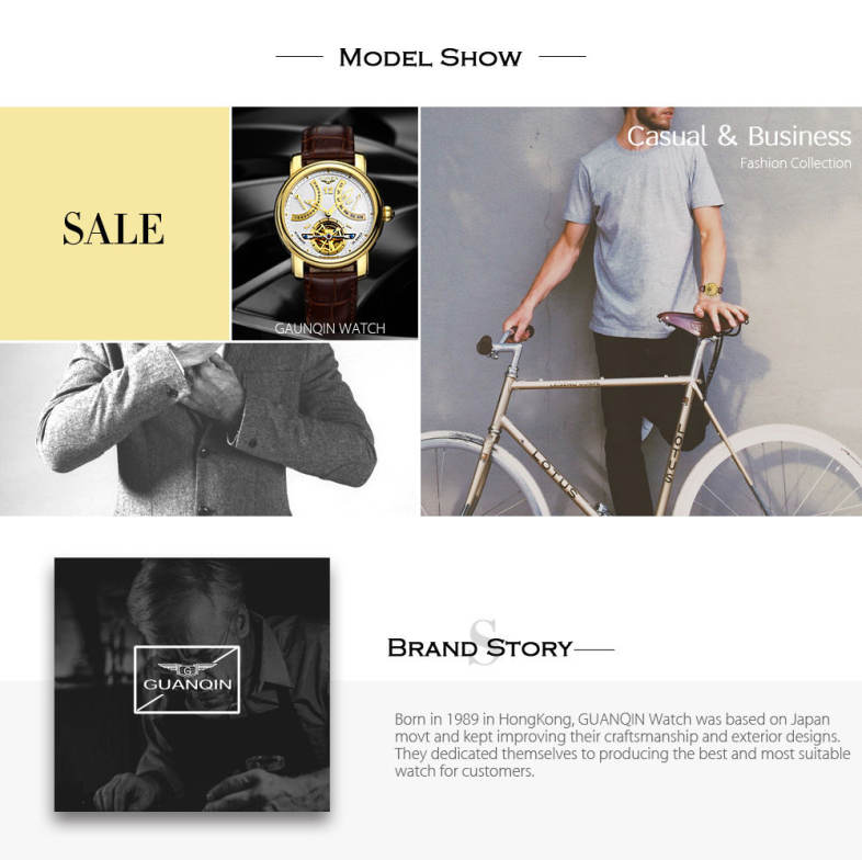 GUANQIN GJ16009 Men Automatic Mechanical Watch Dual Calendar 10ATM Transparent Movt Wristwatch