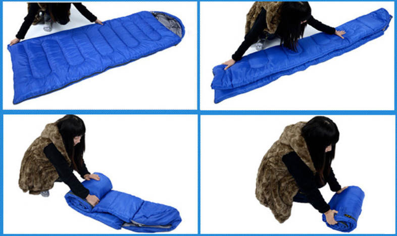 Outdoor Camping Envelope Style Hooded Thin Hollow Cotton Sleeping Bag