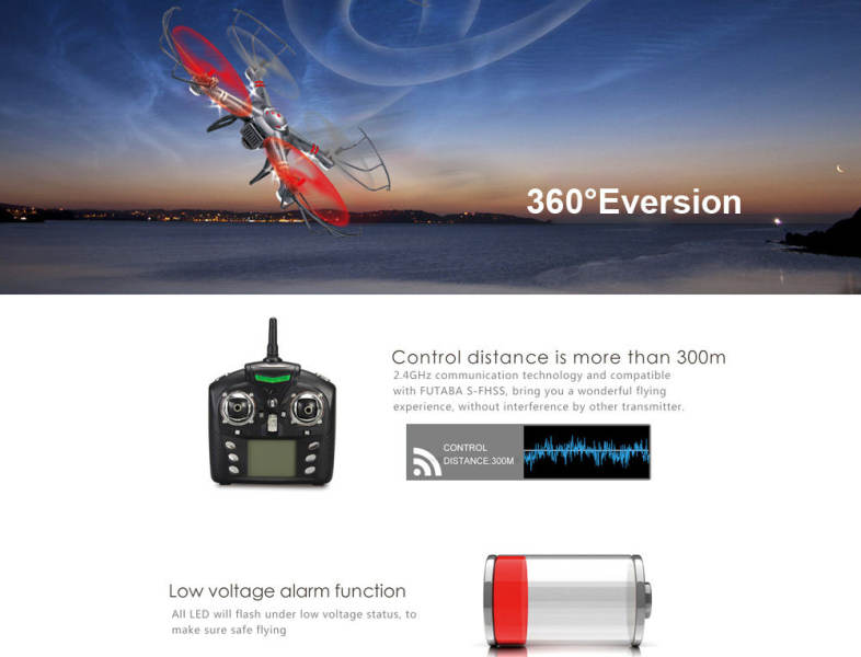 XK X260B 5.8G 4CH 6-Axis Gyro 0.3MP Camera WiFi FPV RTF RC Quadcopter Aircraft