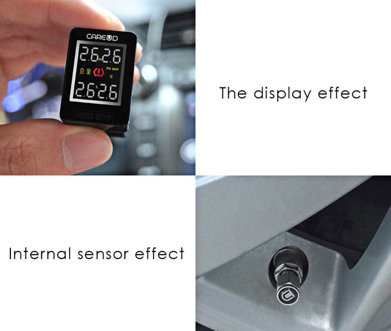 U912 433.92MHz Wireless TPMS Tire Pressure Monitoring System 4 External Sensors for Toyota
