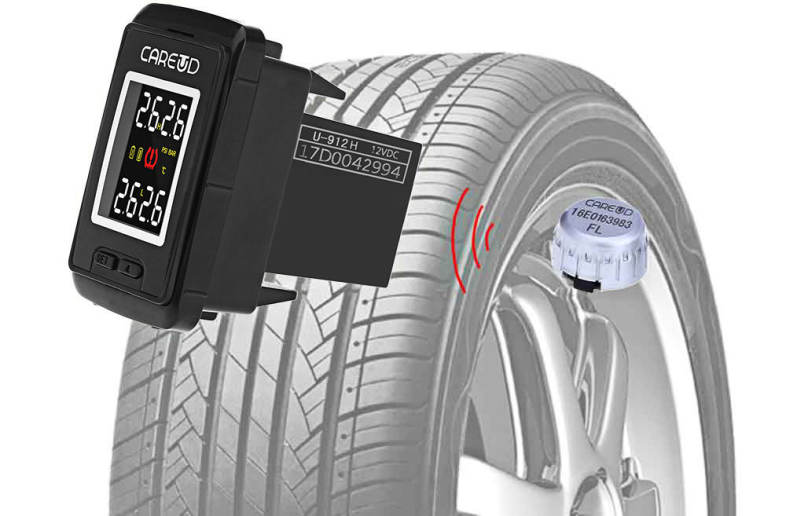 U912 433.92MHz Wireless TPMS Tire Pressure Monitoring System 4 Internal Sensors for Honda