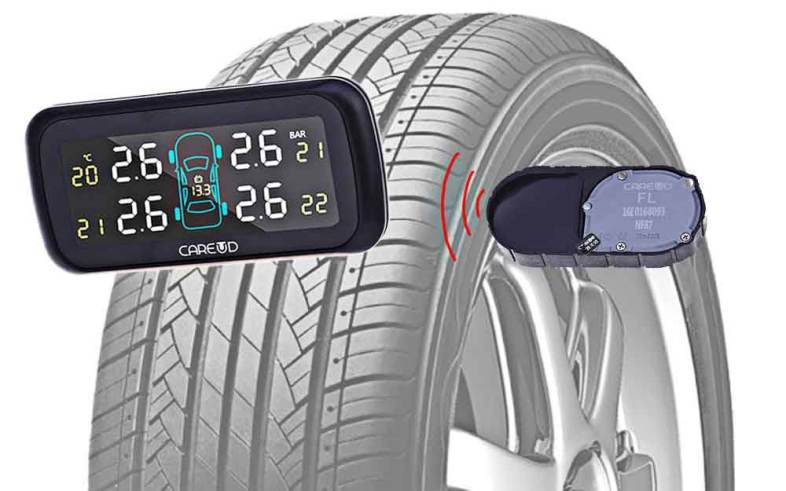 U903 433.92MHz Wireless TPMS Tire Pressure Monitoring System 4 External Sensors