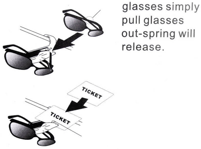 Sunglasses Holder Plastic Clip Ticket Clip for Automobile