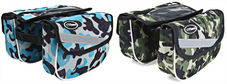 CTSmart Bicycle Frame Double Saddle Bag 600D Oxford Fabric Made