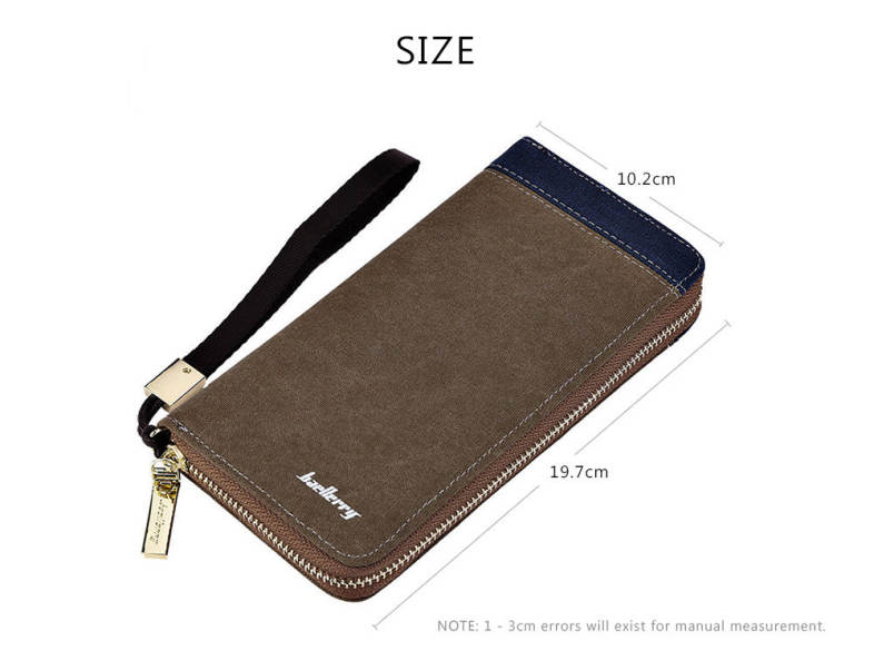 Baellerry Patchwork Canvas Men Portable Clutch Wallet