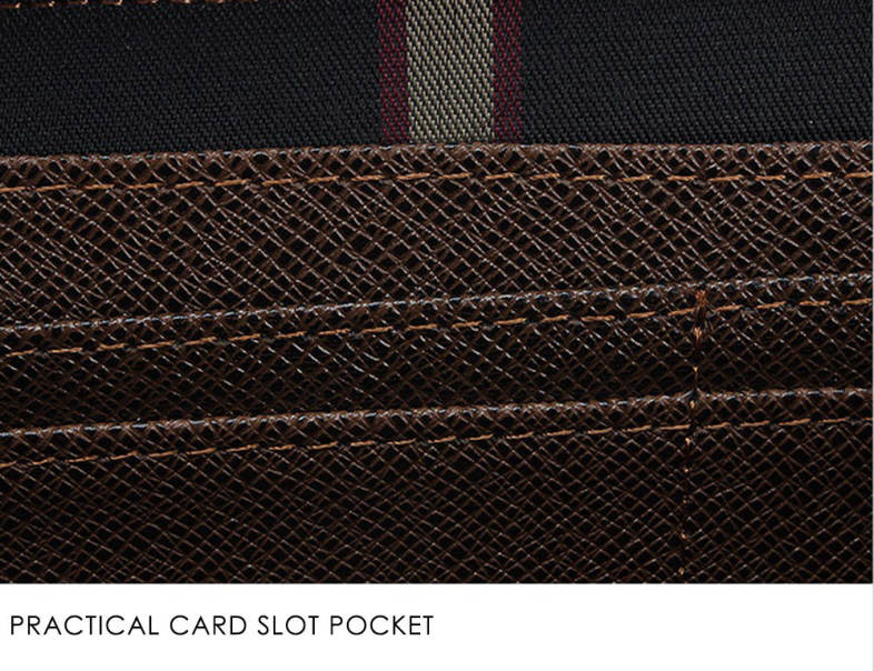 Baellerry Patchwork Canvas Men Portable Clutch Wallet