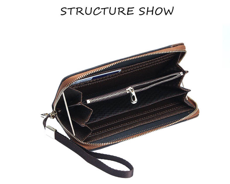 Baellerry Patchwork Canvas Men Portable Clutch Wallet