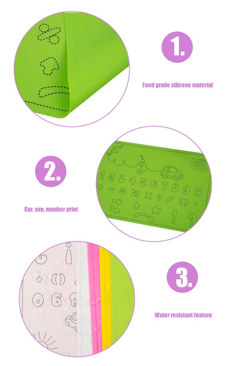 Safety Food Grade Silica Gel Material Kids / Food / Coffee / Dinner Mat