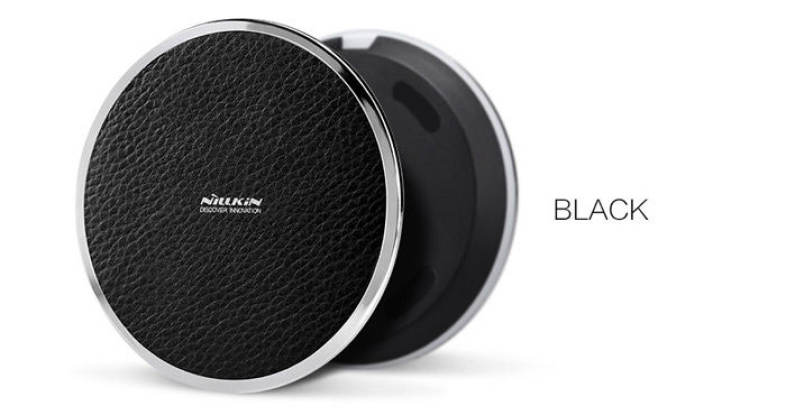 Nillkin Magic Disk Third Generation Qi Wireless Charger Transmitter Lichee Emboss PU Pad Round Design Launcher with Round Indicator Light