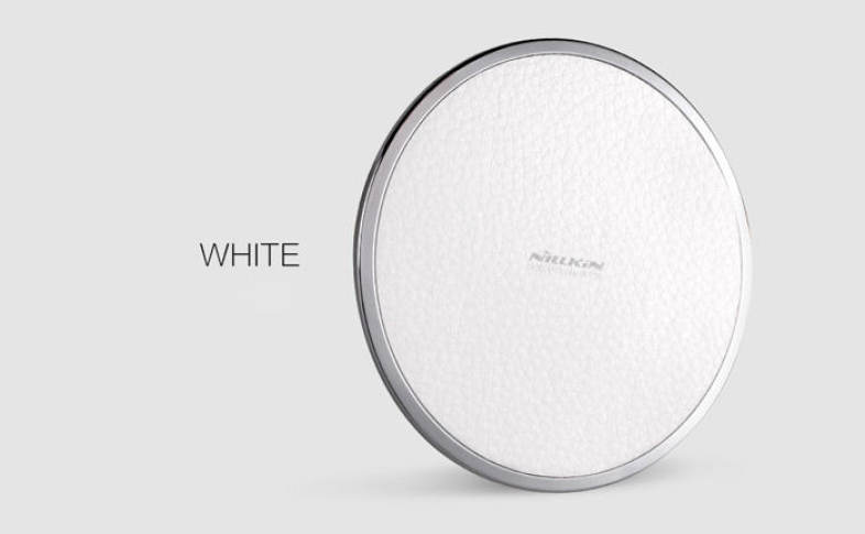Nillkin Magic Disk Third Generation Qi Wireless Charger Transmitter Lichee Emboss PU Pad Round Design Launcher with Round Indicator Light
