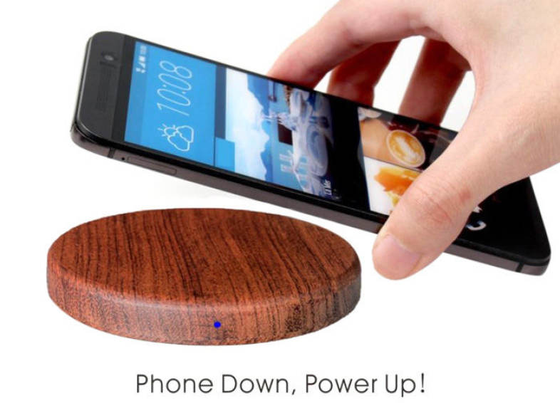 WT - 510 Qi Wireless Charger Transmitter Wooden Pad Round Launcher with Indicator Light