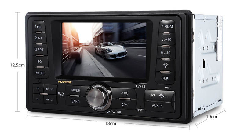 AV731 4.3 Inch Car Audio Stereo 12V Auto Video AUX FM USB SD MP3 Player